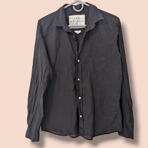 Frank & Eileen Black Stripe Cotton Long Sleeve Barry Tailored Button-Up Shirt